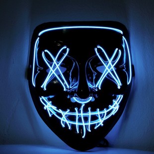 万圣节幽灵发光面具成人全脸直播不露脸v字仇杀队恐怖儿童装扮物
