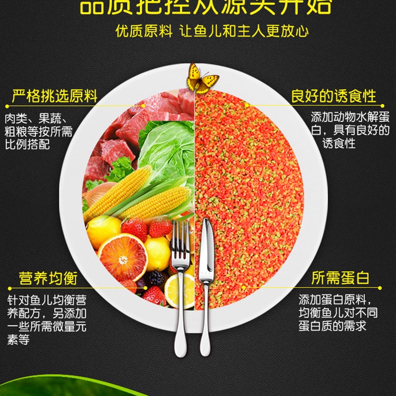 鱼食小颗粒热带鱼孔雀鱼观赏灯鱼鱼食红绿灯小型鱼缓沉粮斗鱼饲料