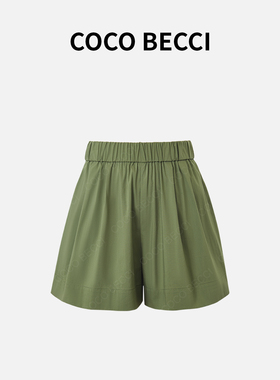 COCO BECCI【牛油果裤】棉混纺夏季高腰休闲时尚短裤CFLJB366003