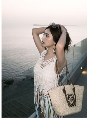 COCO BECCI【小风铃】手编背心楼空针织流苏背心CFXYWB451003