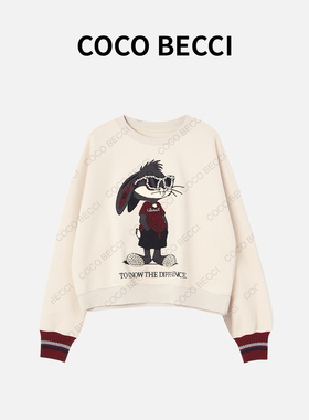 COCO BECCI【兔老大】重工镶钻卡通加绒卫衣YT24YW400007