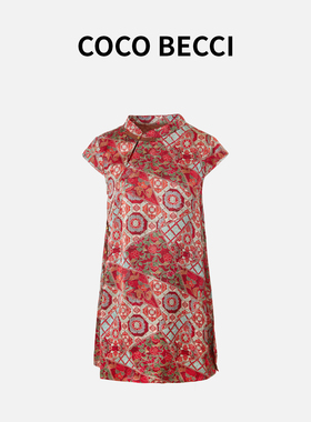 COCO BECCI【非遗香云纱东方花卉】优雅气质显瘦上衣CFXYB372036