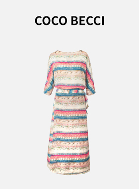 COCO BECCI【罗马假日】100桑蚕丝垂感显瘦时尚连衣裙CFLJB372033