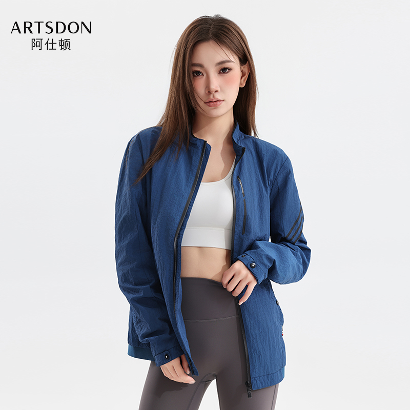 Artsdon/阿仕顿2025春季女士简约休闲舒适百搭立领皮肤衣夹克外套
