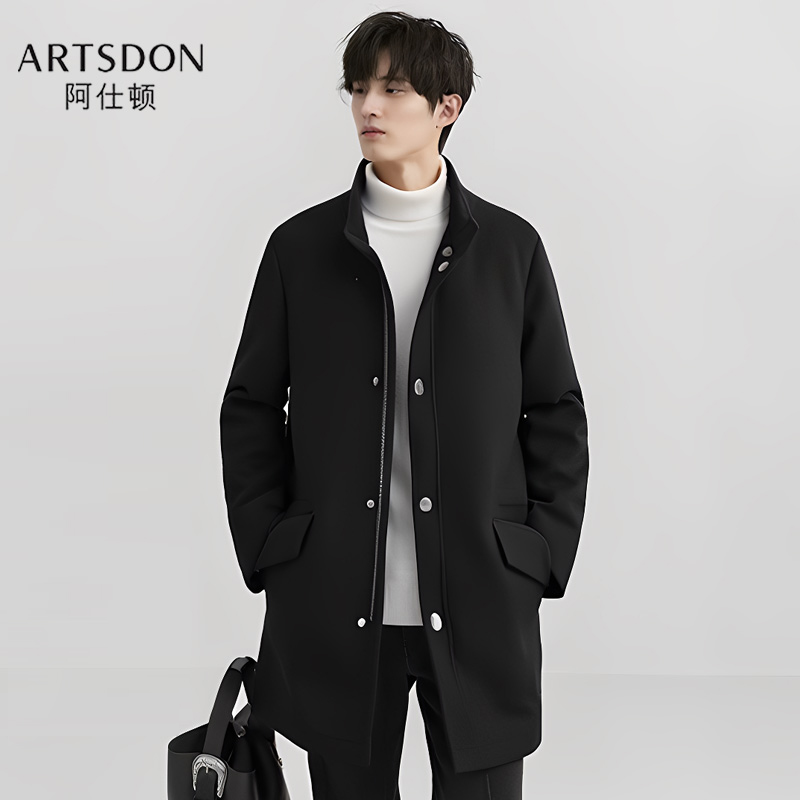 【所有爸妈的幸福家直播间】Artsdon/阿仕顿男士连帽含羊毛大衣