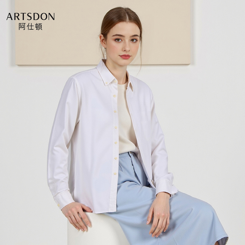 Artsdon/阿仕顿2025春秋新款女时尚百搭休闲显瘦磨毛柔软长袖衬衫
