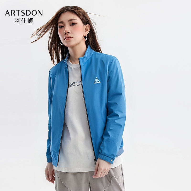 Artsdon/阿仕顿2025年秋季女士简约时尚休闲百搭图标立领夹克外套