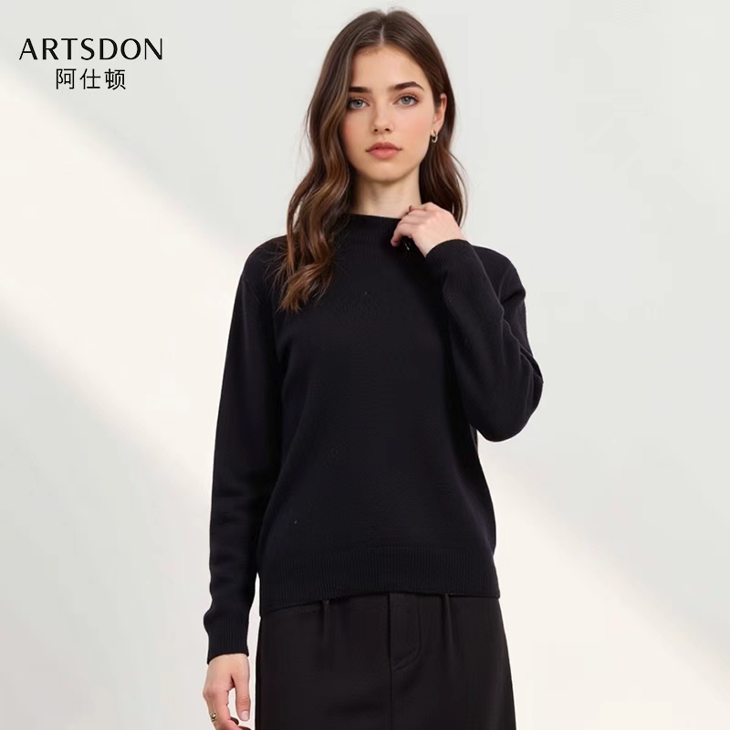 【蔷薇甄选】Artsdon/阿仕顿羊毛简约内搭打底半高领织衫N2D43300