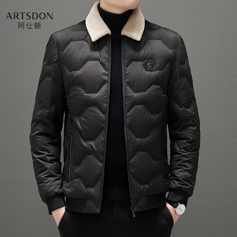 Artsdon/阿仕顿2025年秋冬季男士新款商务休闲轻薄保暖翻领羽绒服