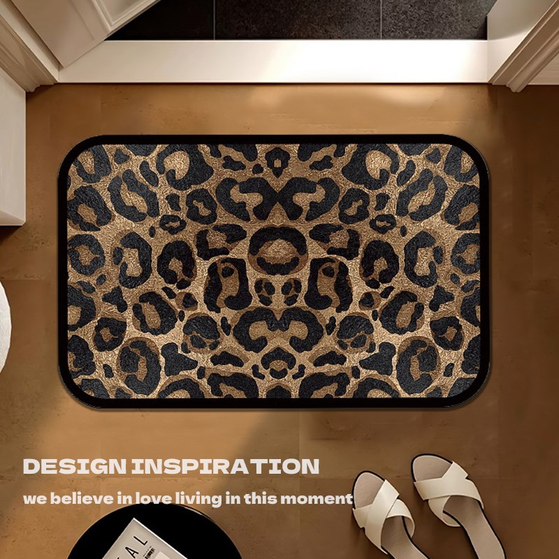 新款豹纹硅藻泥地垫卫生间门口耐脏免洗家用浴室吸U水速干防滑脚