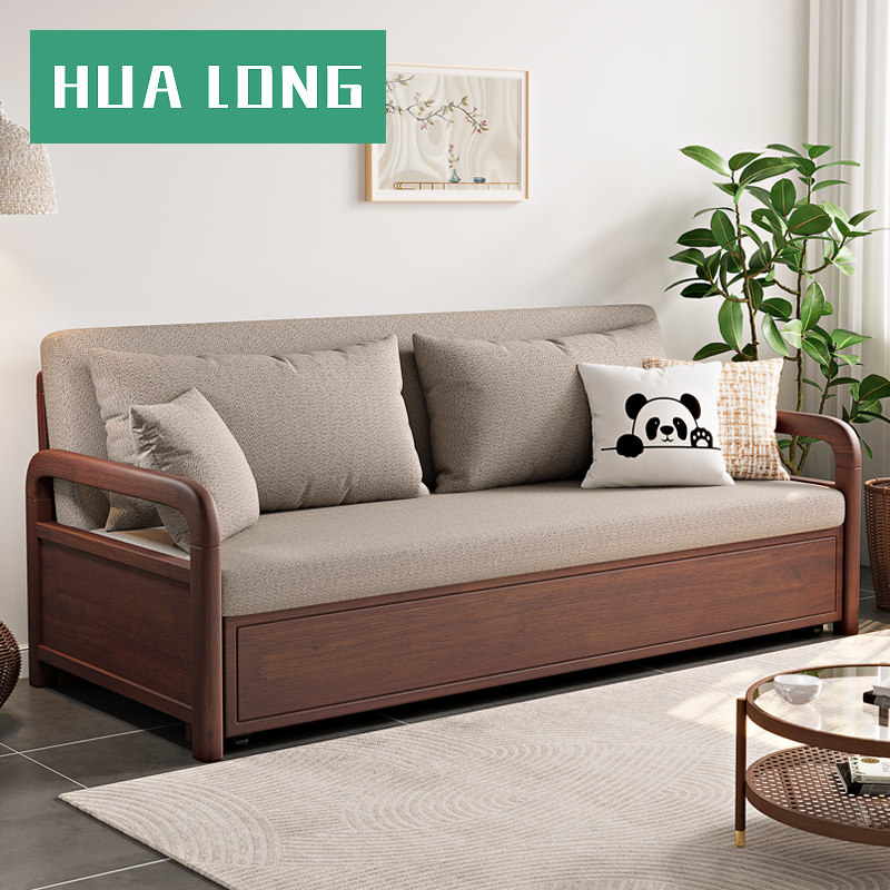 全实木沙发床f折叠两用2024年新款中式客厅沙发床单人小户型伸缩,住宅家具,沙发床,淘宝优惠券,粉丝福利购,淘宝优惠卷