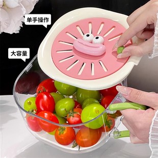 客厅二合一小果盘 洗菜盆双层洗水果神器沥水篮家用厨房用K品新款