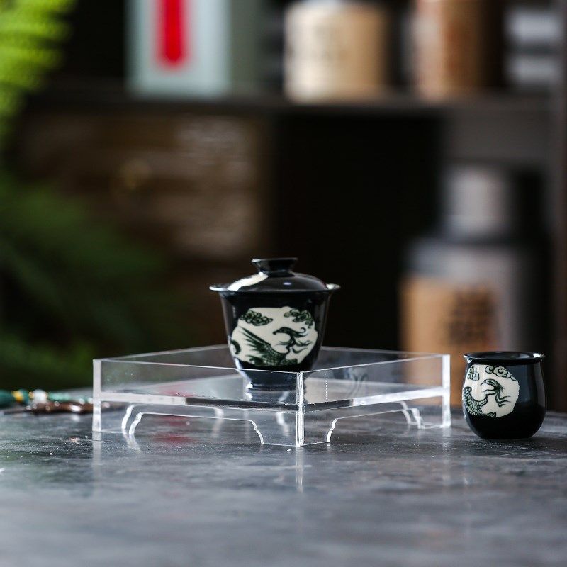 叶屿 亚克力光亮透明壶承干y泡盘壶垫泡台四方托盘杯垫壶托茶盘,餐饮具,茶道/零配,淘宝优惠券,粉丝福利购,淘宝优惠卷