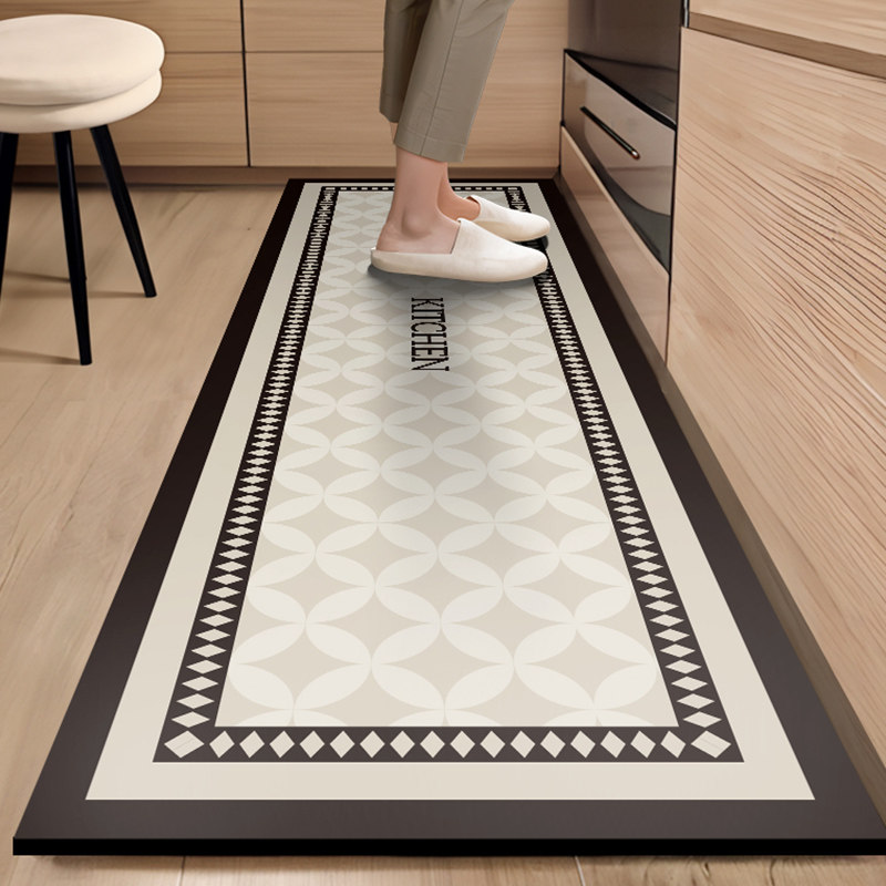 美式厨房地垫防滑防油可擦免洗地毯防水专用脚垫免清X洗吸水矽藻