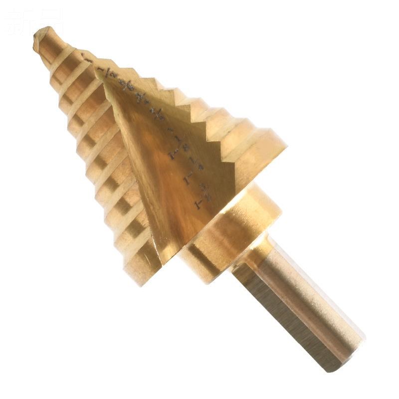 跨境英制螺旋宝塔钻高速钢三角柄B镀钛阶梯钻头套装手电钻扩孔工