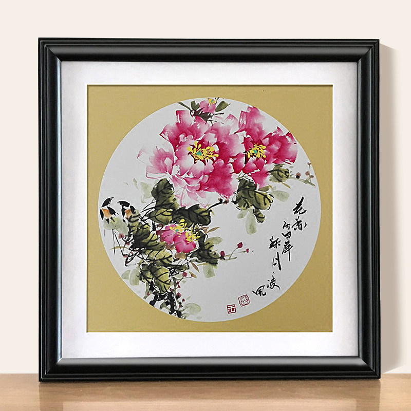 裱画框带有机玻璃正方形o实木3338506866硬卡宣纸软卡字画书法装