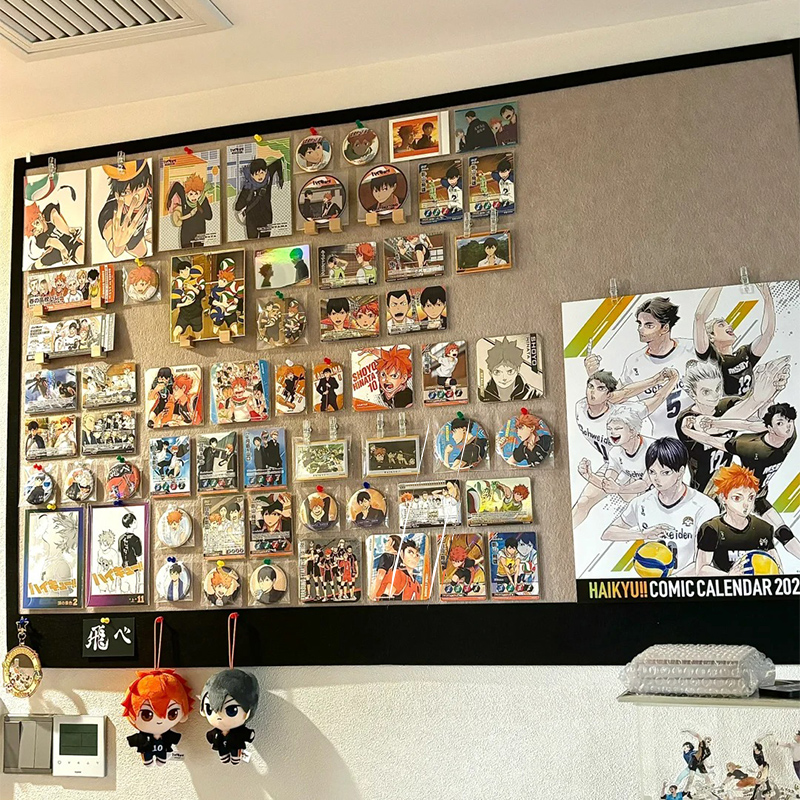 谷子毛毡板墙面装饰m墙上吧唧徽章收纳板展示架软木墙贴照片墙痛