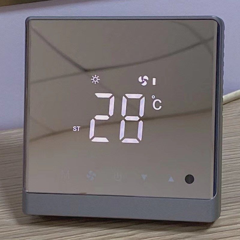 中央空调黑色液晶温控器风机盘管A触摸屏手操器三速开关面板线控