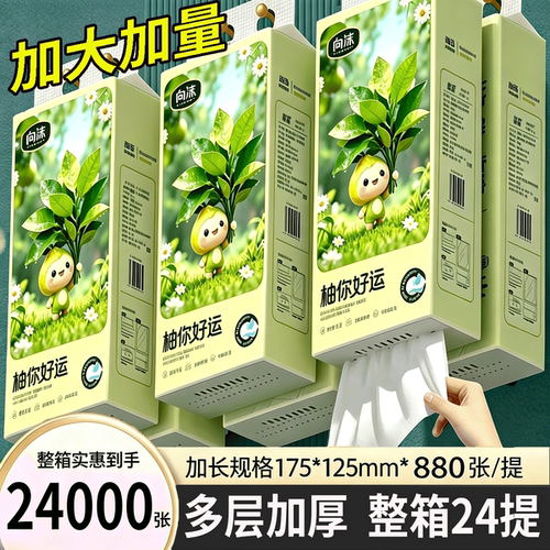 【新人享24大提】24000张悬挂抽纸家用纸巾卫生纸面巾纸整箱实惠