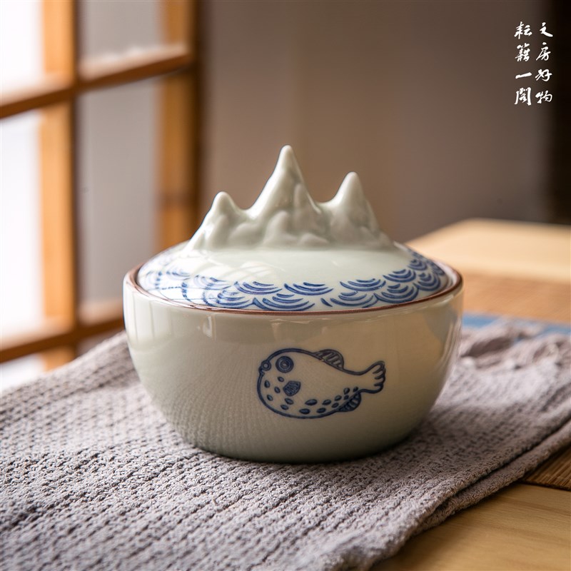 带盖火锅砚台陶瓷保湿墨碟不干墨毛笔书法专M墨汁墨盒墨海文房四