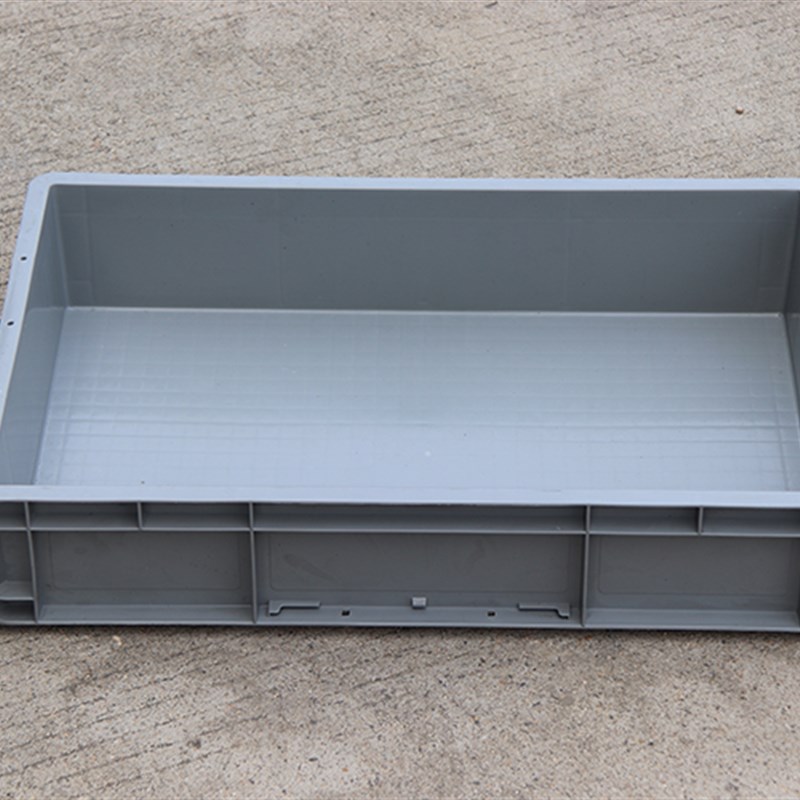 灰色周转箱长方形塑料盒PP物流箱带盖大号箱子胶U框收纳盒子塑料