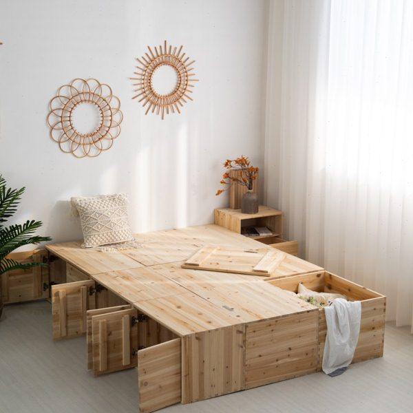 榻榻米木箱拼床实木箱体储物床自由组合床箱定制加宽小户型高箱床,住宅家具,实木床,淘宝优惠券,粉丝福利购,淘宝优惠卷