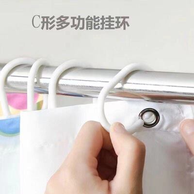 浴帘圈塑料挂钩C型浴帘挂环圈窗