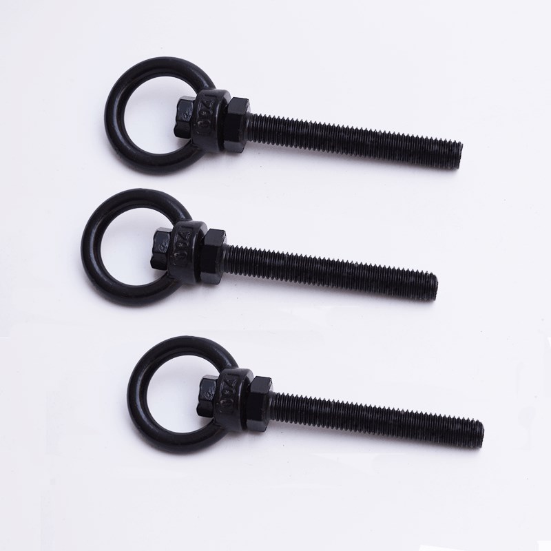 不锈钢304吊环螺杆旋转吊环螺丝非标定H制镀黑锌发黑M10黑色螺丝