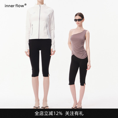 INNERFLOWSoft Daily 休闲风瑜伽运动黑色七分裤修身长裤女