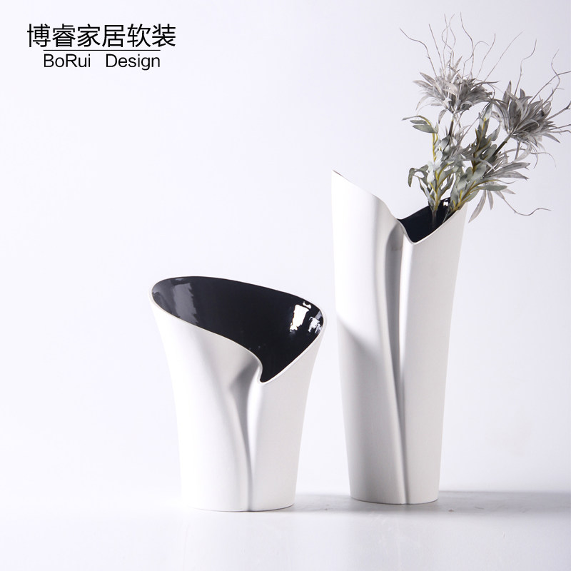 现代简约陶瓷花瓶样板房间玄关干花插花器软品