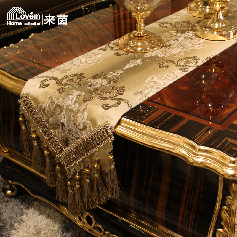 来茵欧式奢华简约桌旗桌布餐垫茶艺家居布艺