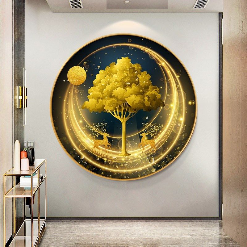 招财树钻石画0圆形风简约粘贴点砖十字绣发财鹿入户,居家布艺,钻石绣,淘宝优惠券,粉丝福利购,淘宝优惠卷