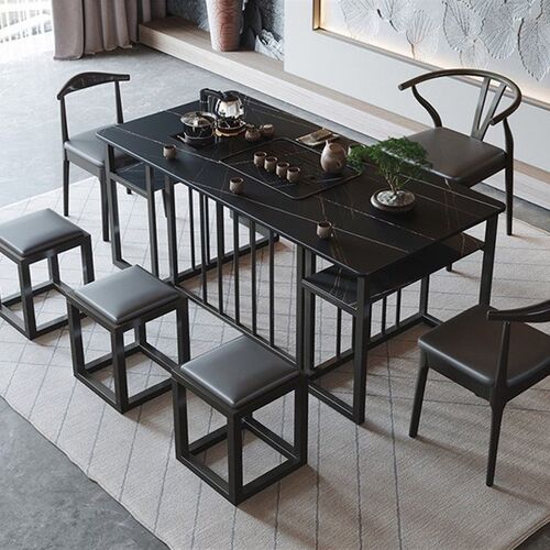 现代岩板茶桌椅组合简约室茶具装长桌一体泡茶台
