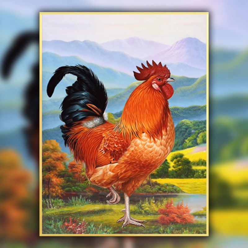 公鸡雄鸡十字绣手工自己绣招财金鸡报晓钻石画满钻贴钻晶