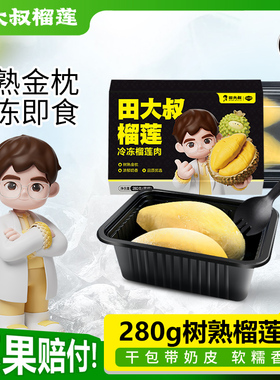 【直播间专享】田大叔榴莲泰国金枕树熟榴莲肉冷冻 280g*1盒装