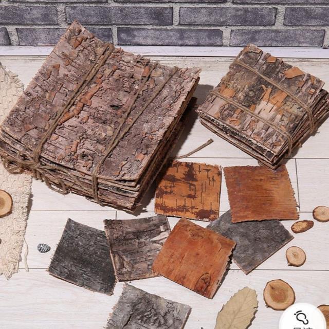 手工DIY桦树皮家居装饰品 森系田园风摆件节庆布置