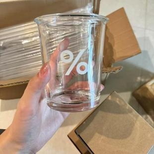 阿拉比卡百分号蓝色咖啡玻璃杯便携男女士水杯浓缩杯