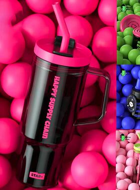 多巴胺彩色球照片道具商业静物摄影装饰品装饰几何流行背景匹配