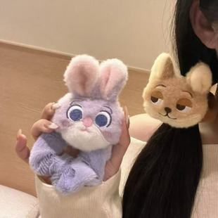 卡通疯狂动物城朱迪尼克毛绒发圈头绳皮筋束发带发饰品可爱发绳