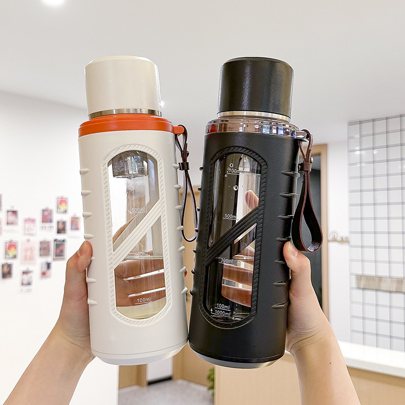 大容量玻璃杯男士智能温显泡茶杯女双层隔热茶水分离喝水杯子可携,餐饮具,玻璃杯,淘宝优惠券,粉丝福利购,淘宝优惠卷