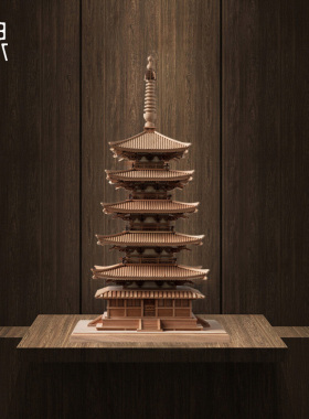 中式仿古建筑模型成品装饰摆件酒店大堂售楼处会客厅玄关软装摆设