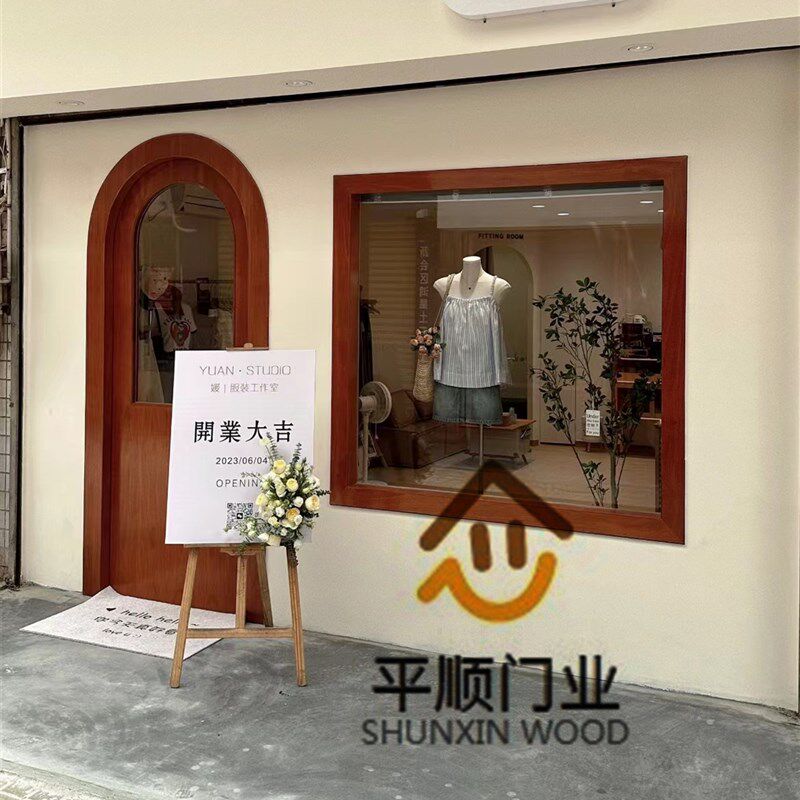 圆弧拱形门复合实木烤漆门法式木门卧室室内门房间异形弧形门定制