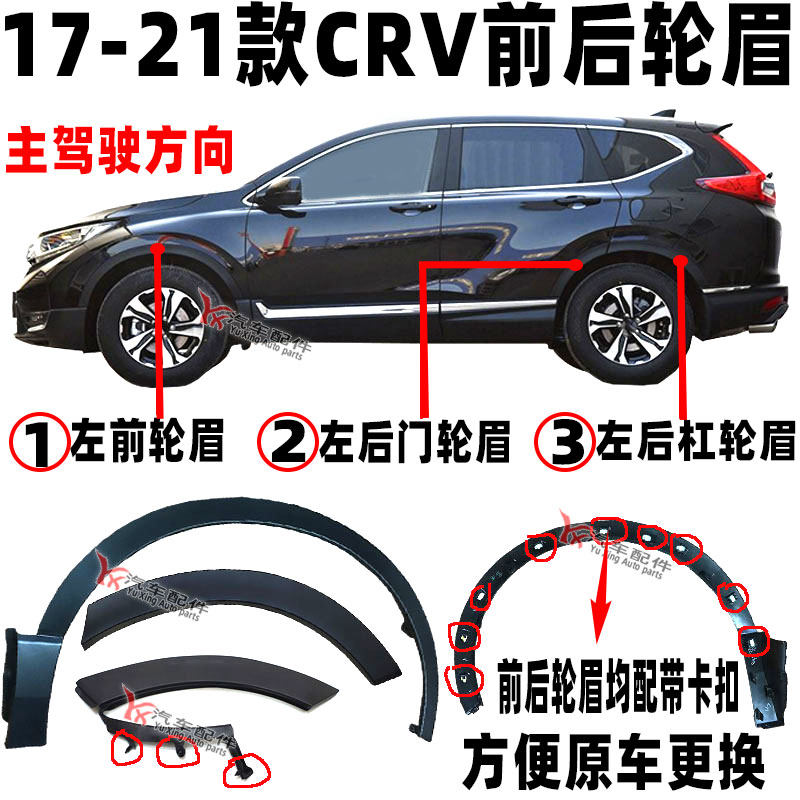适用于17 18 19-21款CRV前后轮眉思威车轮装饰板叶子板防擦板边条
