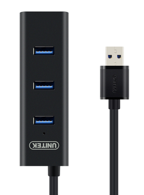 优越者usb分线器一拖四 电脑高速扩展usb3.0hub集线器 带供电接口