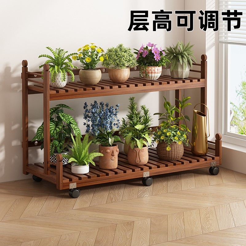 兴森莉花架子阶梯式实木2025新款多层室内阳台客厅落地式置物架
