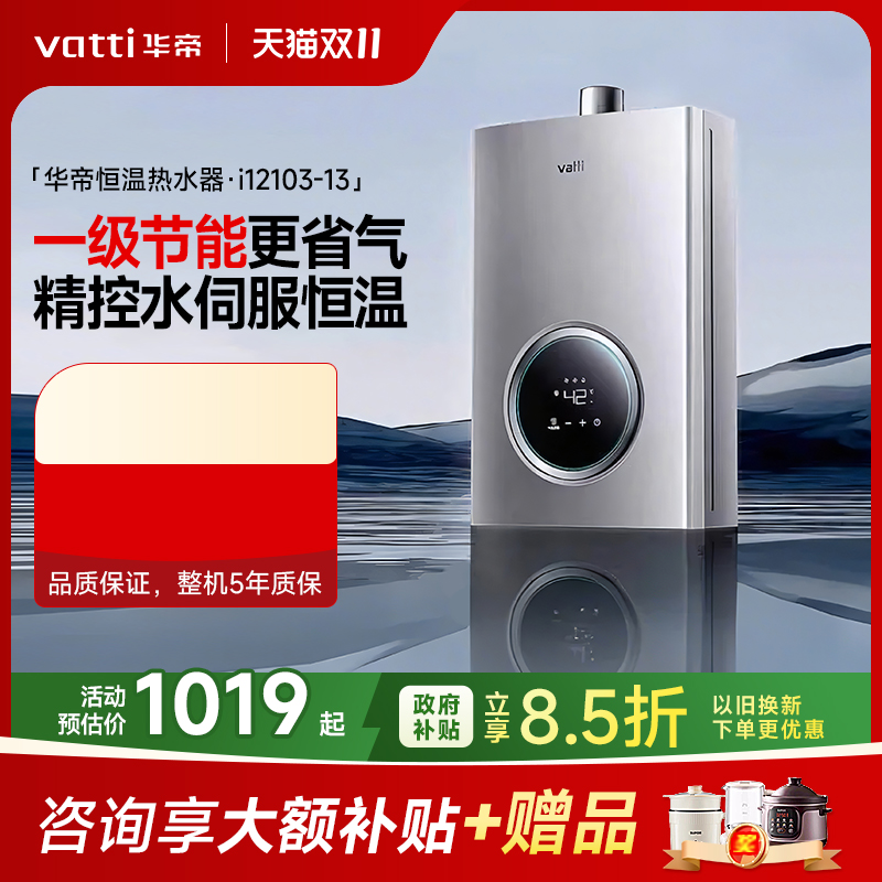 华帝燃气热水器强排式恒温13L
