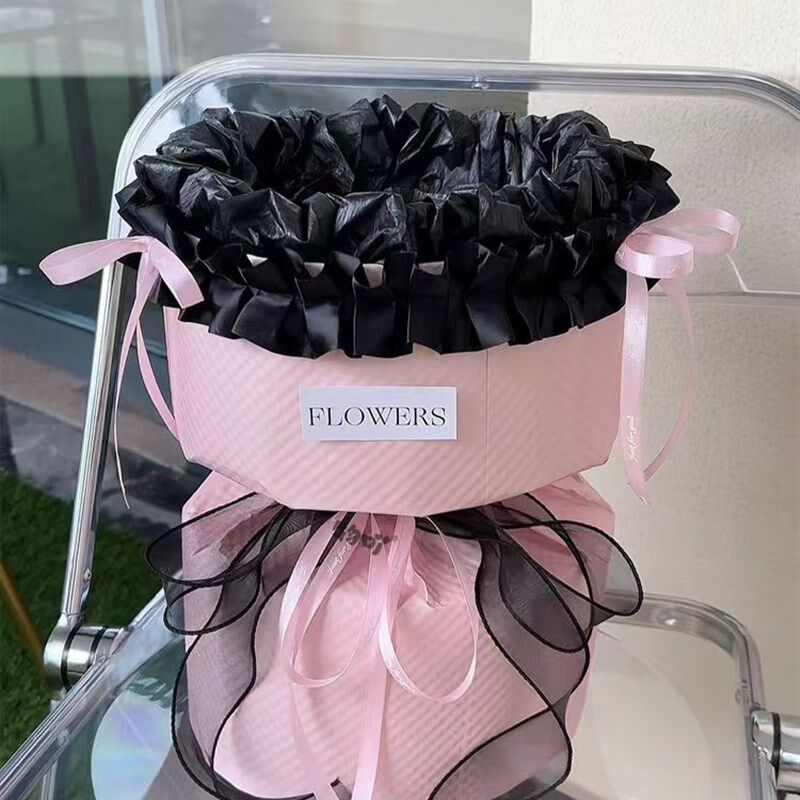芭蕾风玫瑰花壳包装纸半成品花束