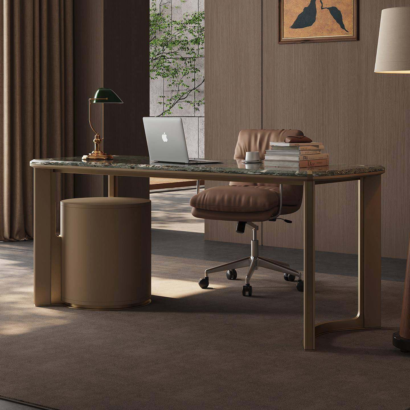 奢石大理石现代简约老板桌办公室设计师总裁办公桌家用电脑桌书桌,住宅家具,书桌,淘宝优惠券,粉丝福利购,淘宝优惠卷