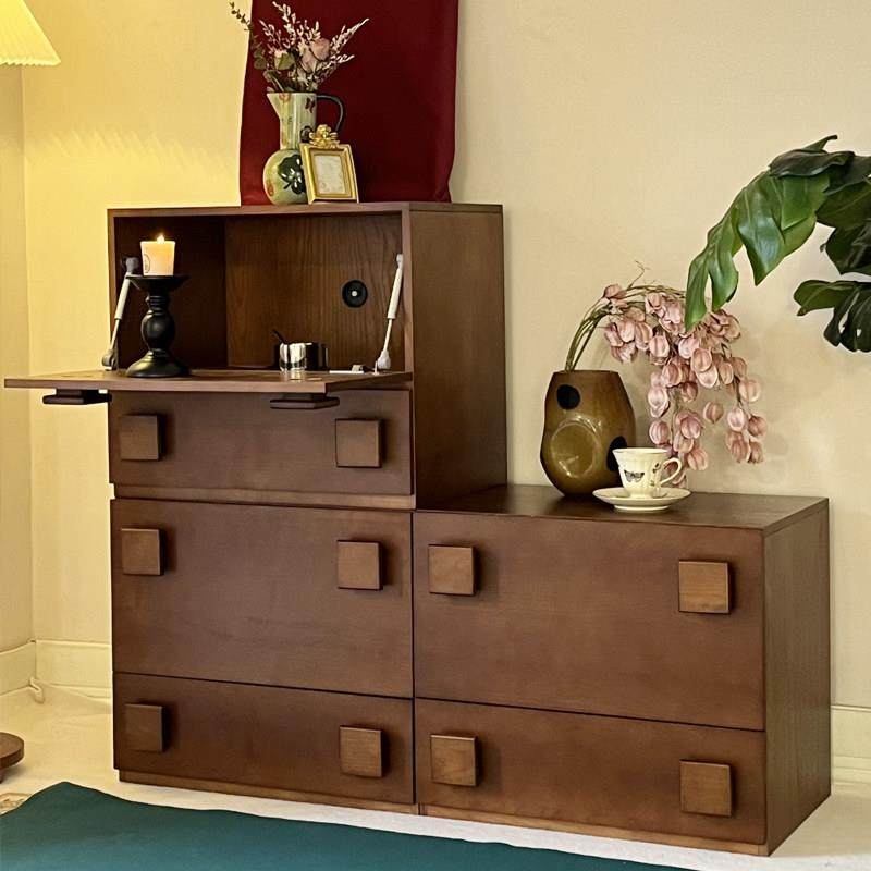 法式覆古风卡门实木柜客厅靠墙收纳柜卧室床头收纳置物斗柜餐柜,住宅家具,床头柜,淘宝优惠券,粉丝福利购,淘宝优惠卷