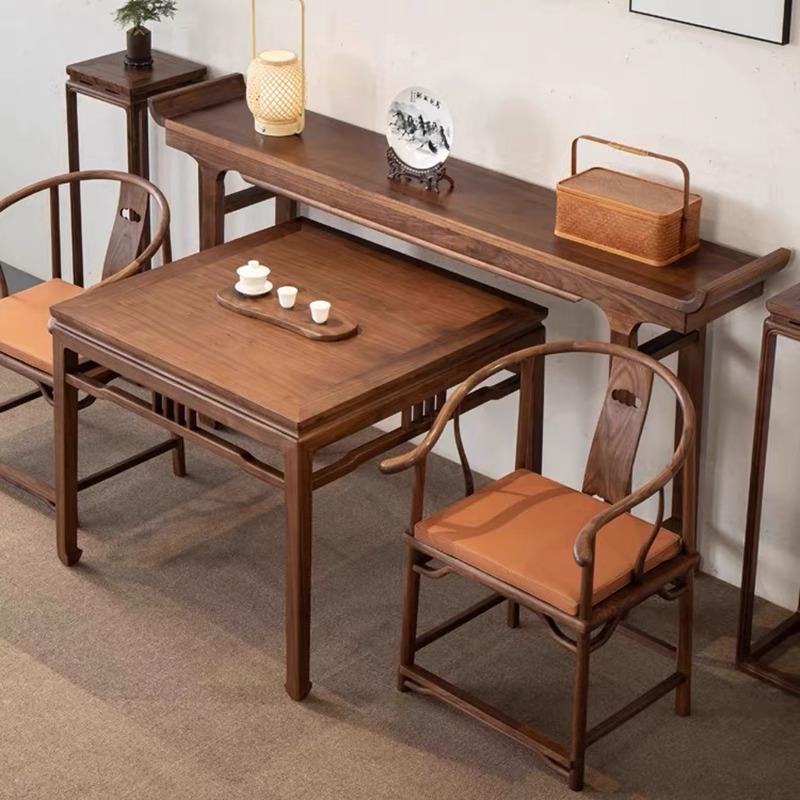 新中式黑胡桃实木条案供桌中堂六件套供奉桌香案台宋氏美学神台桌